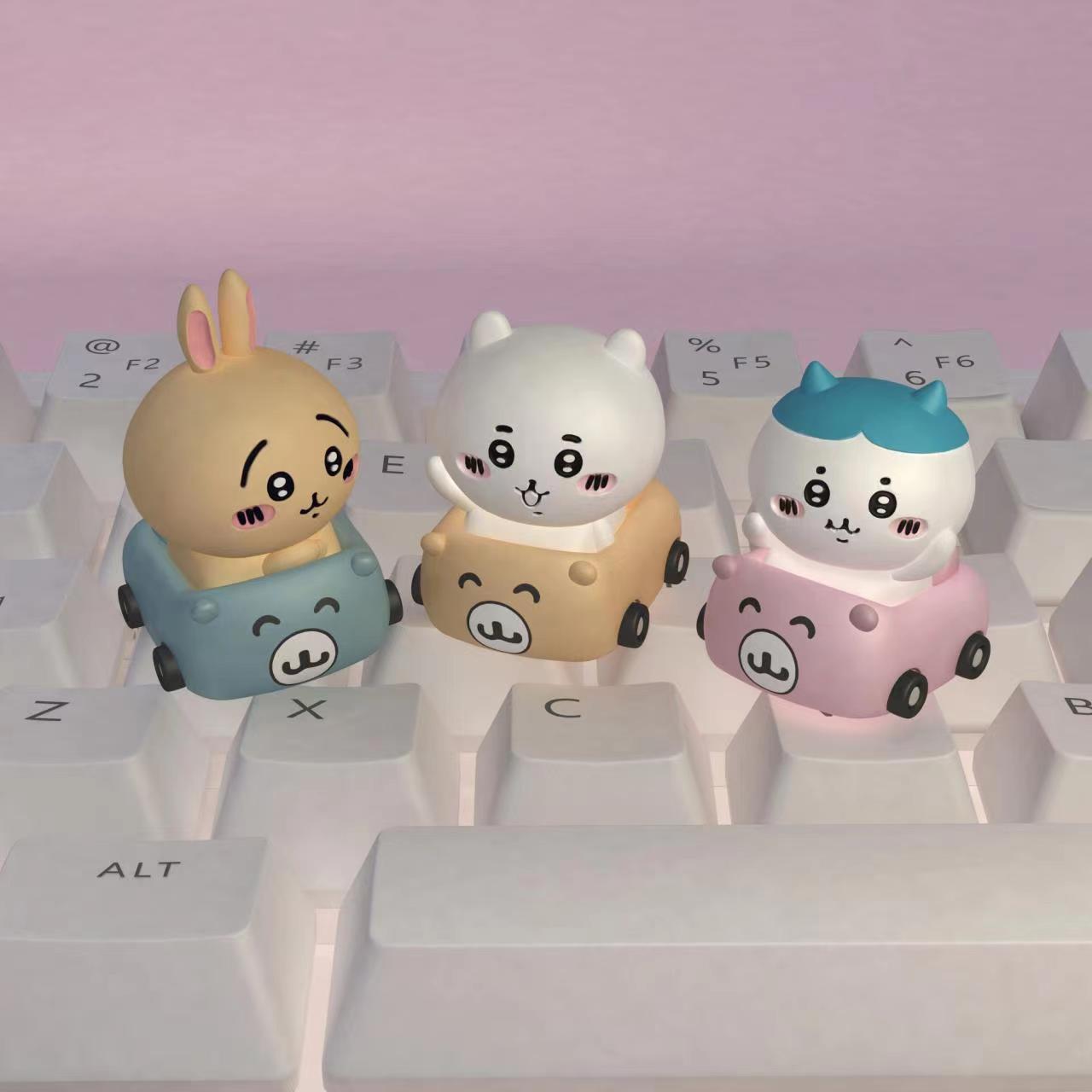 Chiikawa, Hachiware & Usagi in Toy Car Resin Artisan Keycap Series
