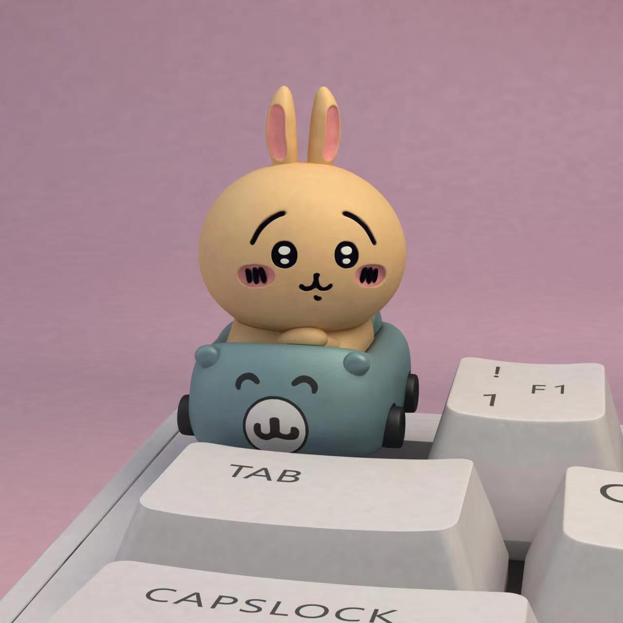 Chiikawa, Hachiware & Usagi in Toy Car Resin Artisan Keycap Series