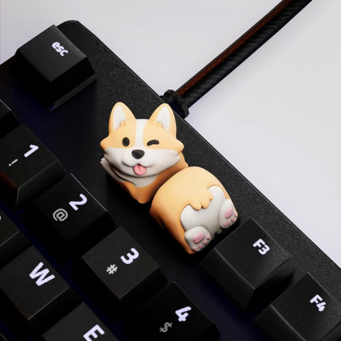 Cute Corgi Resin Artisan Keycaps