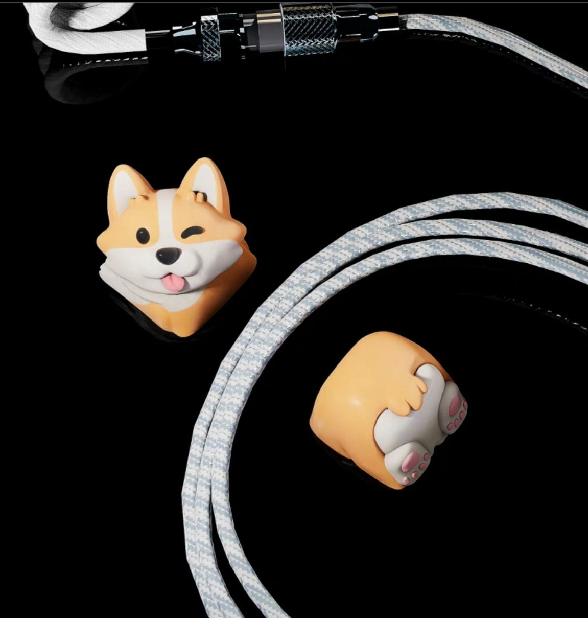 Cute Corgi Resin Artisan Keycaps