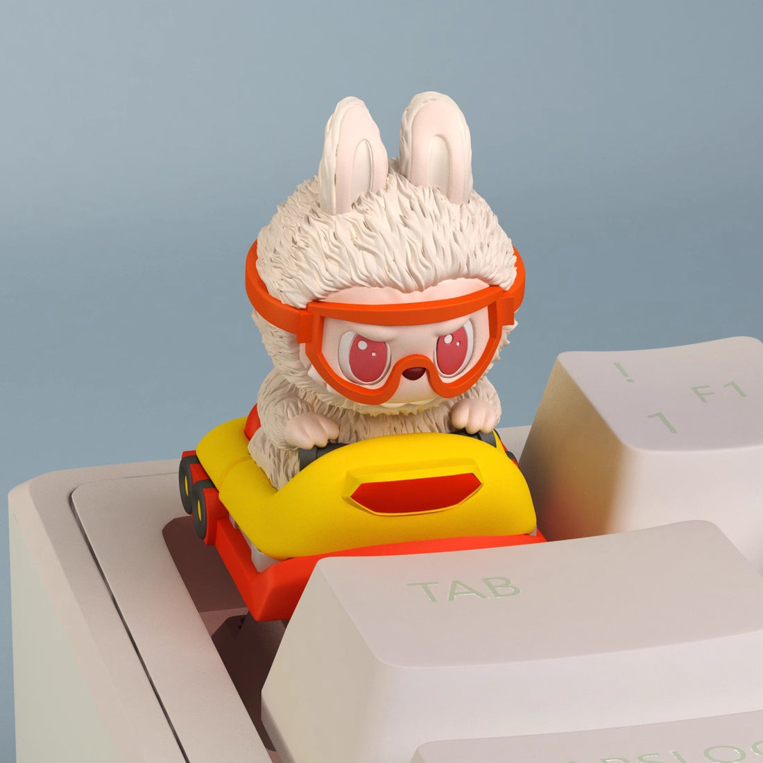 Labubu Driving a Toy Car Artisan Keycap