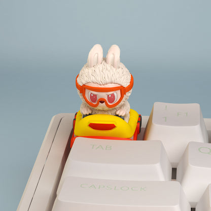 Labubu Driving a Toy Car Artisan Keycap