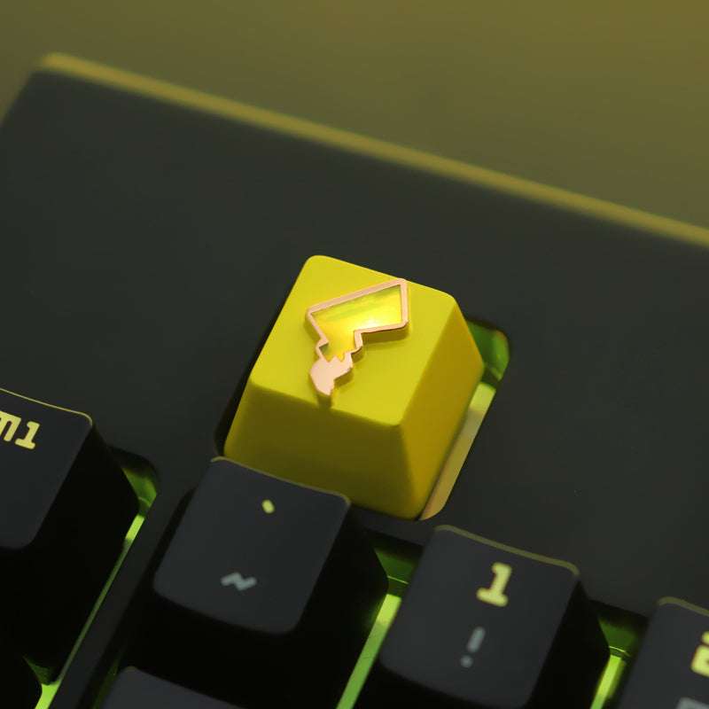 Pikachu Tail Alloy Artisan Keycap with Backlit Glow